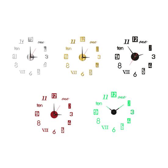 DIY Luminous Wall Clock Silent Movement Easy-to-read Decorative Modern Wall Clock for Living Room Bedroom