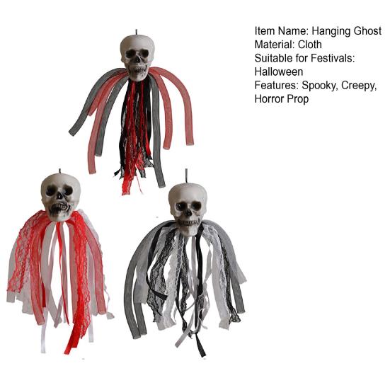 Halloweenská závěsná dekorace ducha Strašidelný létající duch lebky pro rekvizitu strašidelného domu Vnitřní Venkovní Veranda Dvůr Dekorace na strom