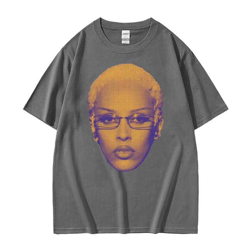 Retro Rapper Doja Cat Face Graphic Tee Shirt Men Women 90s Fashion Classic T Shirts Male Casual High Quality Cotton T-shirt Tops