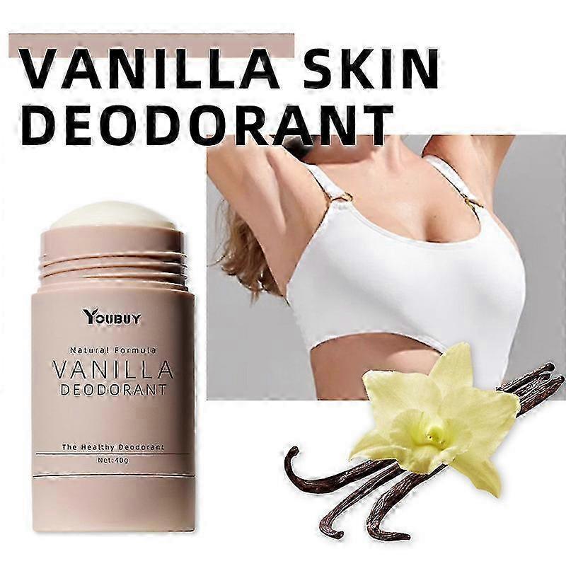 Vanilla Skin Natural Deodorant For Women Men - Aluminum-free, 72h Odor Protection, Vegan Sensitive Skin Safe, Fresh Vanilla Scent, Eco-friendly