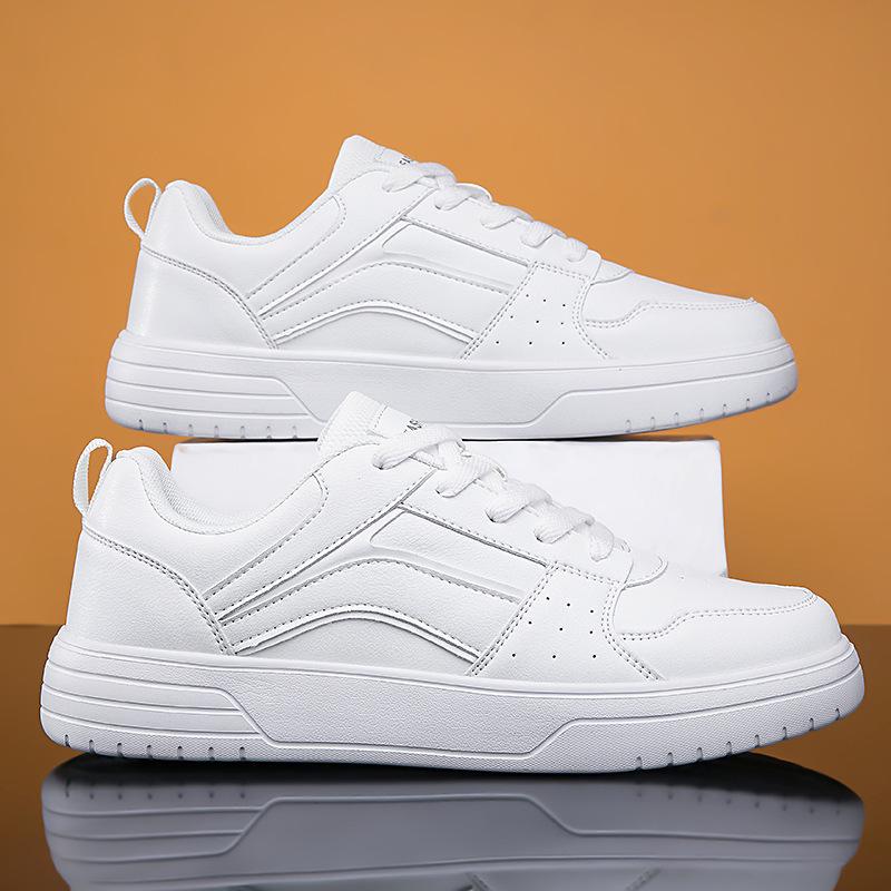 New casual sports shoes low-top lightweight solid color couple board shoes 35