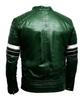 Motorcycle Men's Genuine Lambskin Handmade Leather Biker Festive Green Jacket