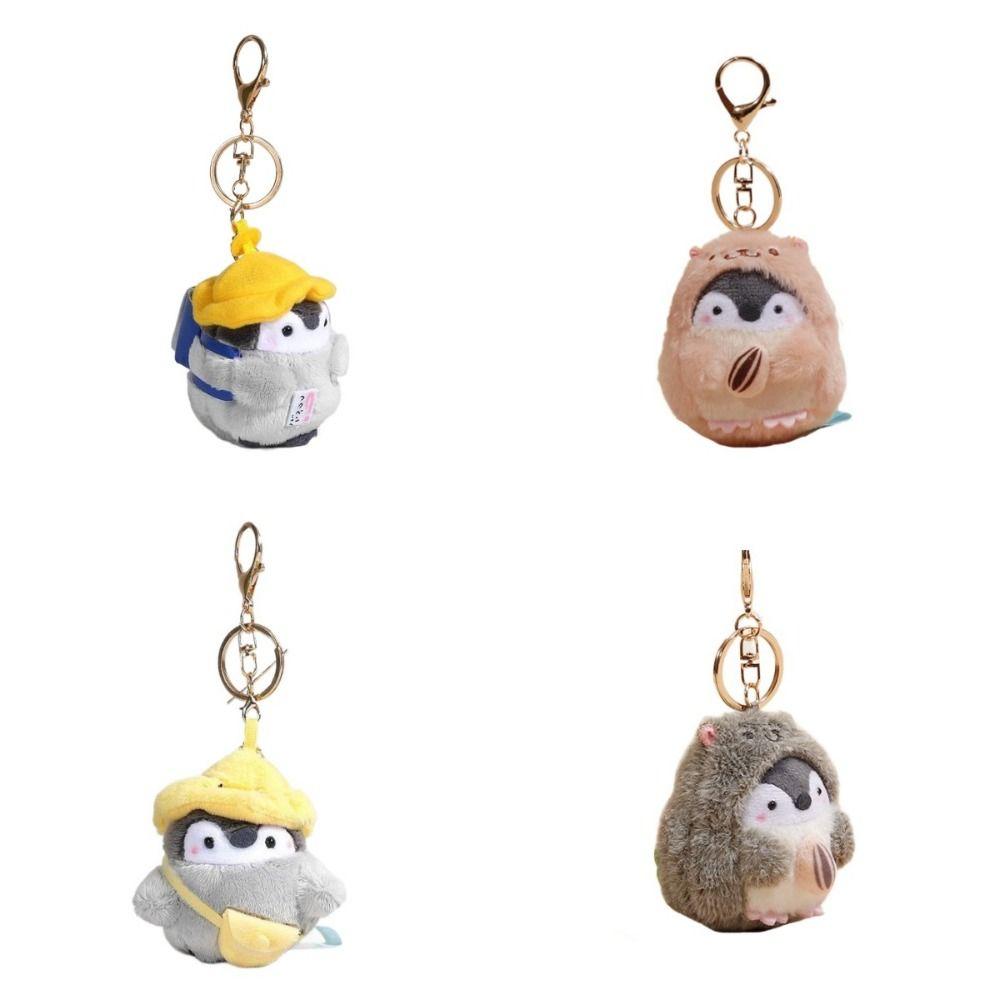 Collection Penguin Doll Bag Pendant Fluffy Plush Penguin Keychain  Backpack Decoration