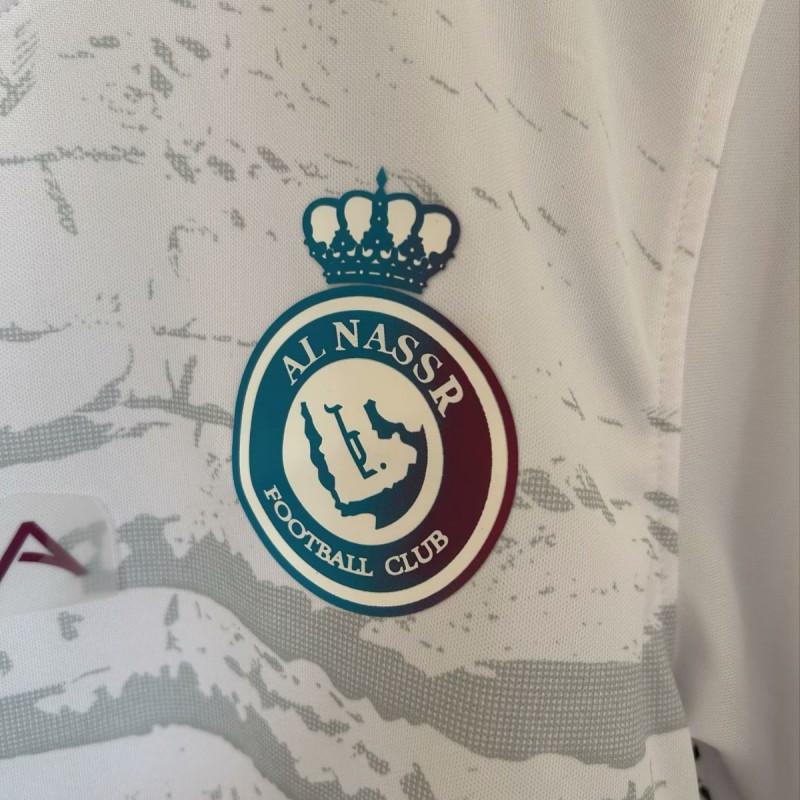 Al Nassr 2023-24 Away Soccer Jersey Men Women Short Sleeve Football Shirt CR7 Fan Edition White
