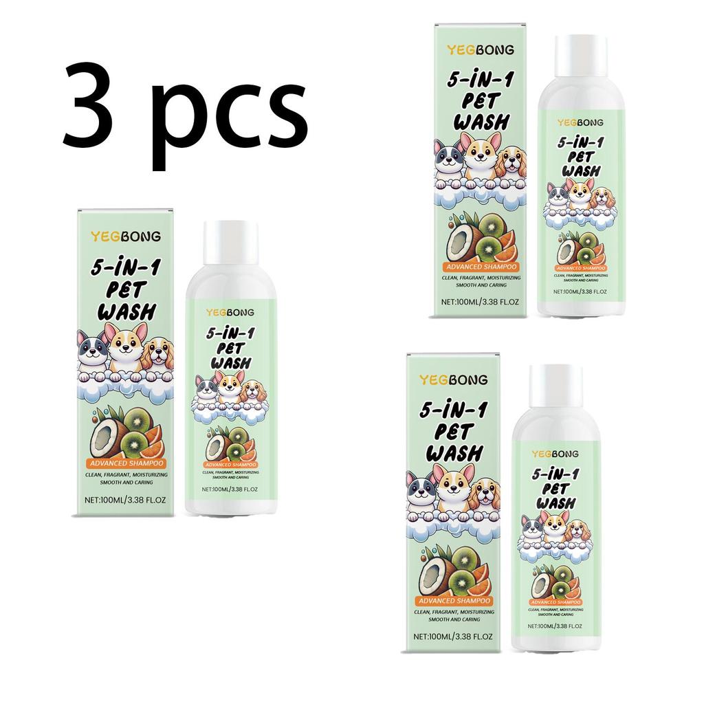 YEGBONG Pet Shampoo, Suitable for Cats and Dogs, 5-in-1 Care with Plant Extracts, Anti-Tangling and Easy To Comb, 100ml