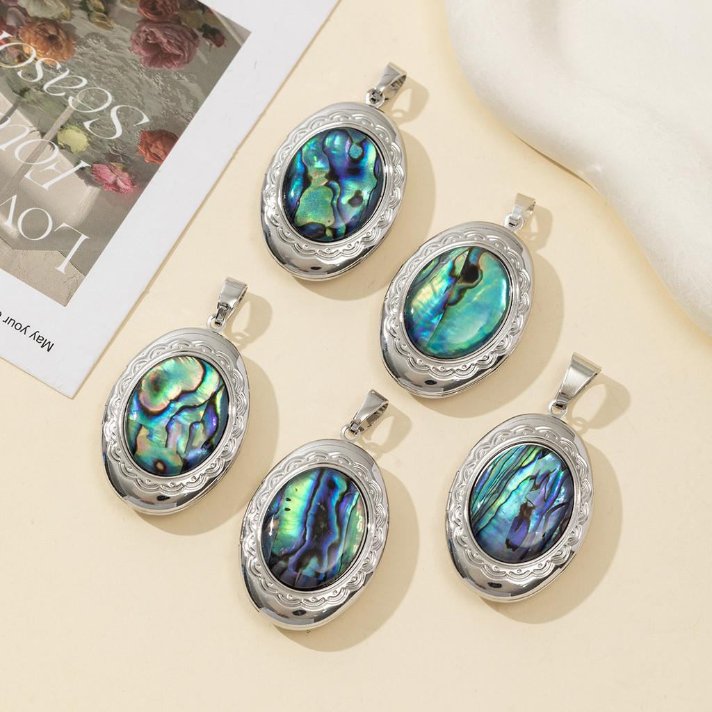Vintage Copper Shell Pendant Box For Handmade Necklace Jewelry Making