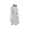 FILA Valentines Day American Series All Over Logo Print Knitted Fashion Casual Short Sleeve Dress Women Dresses F11W329314FZD