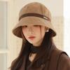 Autumn hat women's large brim showing face bucket hat high-end corduroy bucket hat versatile basin hat