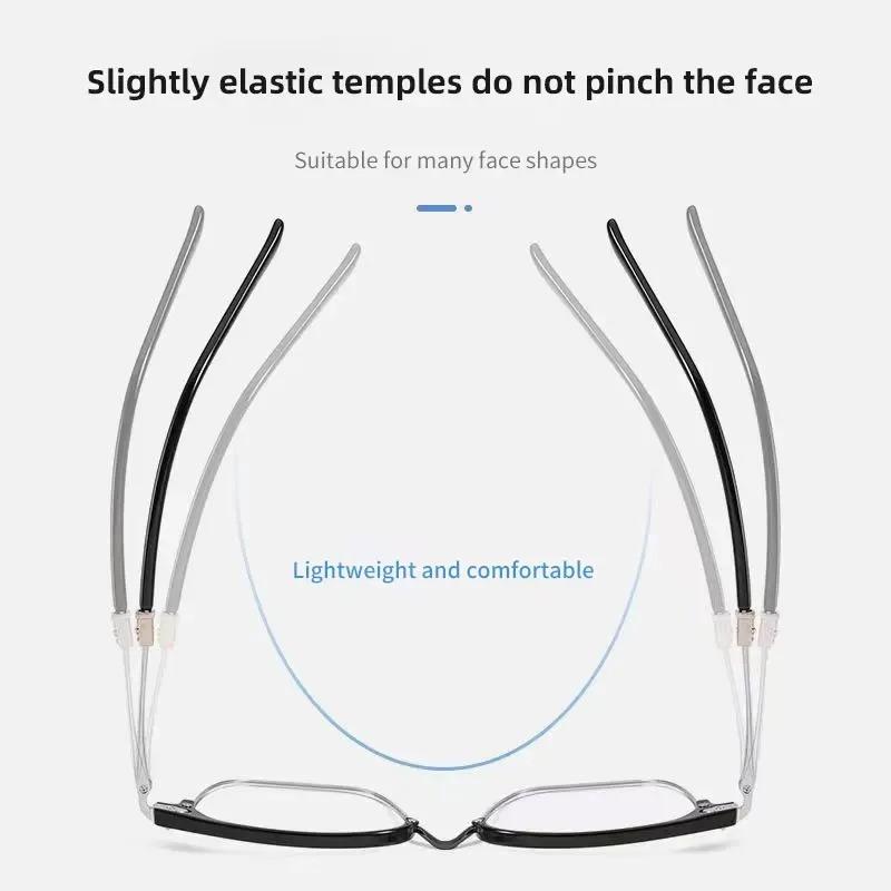 Mens Half Frame Presbyopic Glasses Blue Light Blocking Glasses Far Sighted Eyewear Diopter +1.0 To +4.0 Eyeglasses for Men Women