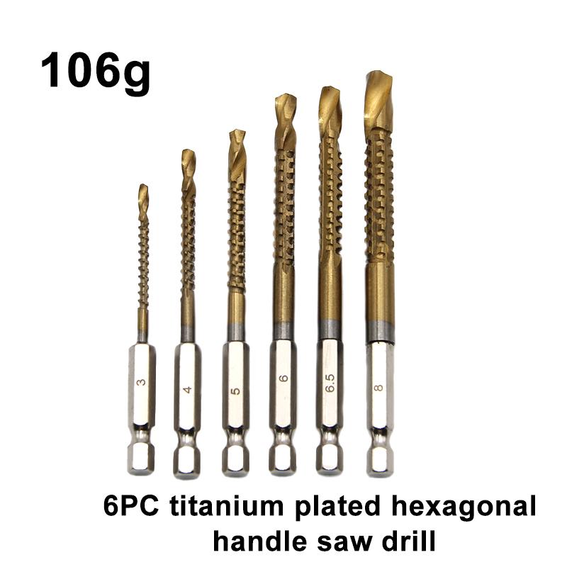 Hexagonal serrated Twist drill woodwork straight handle hole expansion groove DIY irregular hole alloy cut power tool accessory