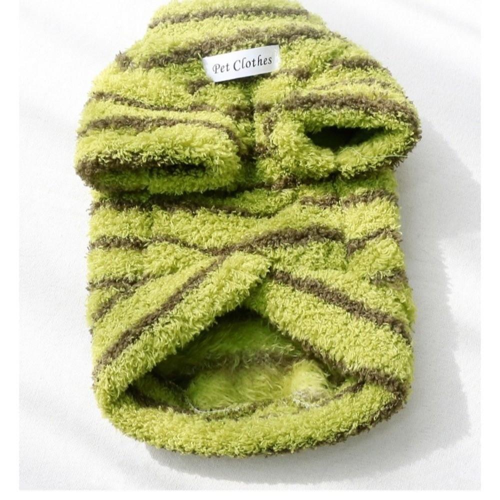 Winter Dog Hiking Jacket Stripes Dog Bodysuit Fashion Plush Dogs Coat for Small Medium Dog