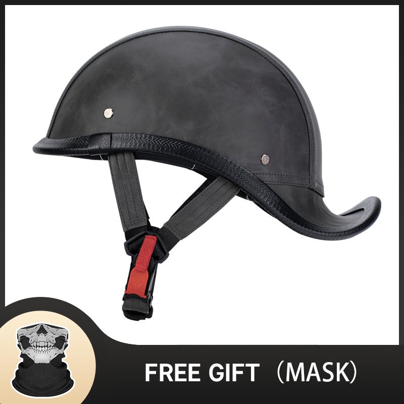 Special Crocodile Leather Breathable Men's Motorcycle Helmet Vintage Style Half Helmet Women's Abs Material Motorcycle