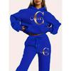 Womens Casual Hooded Sweatshirt Pants Set Winter Warm Fleece Lined Sporty Outfit Korean Style