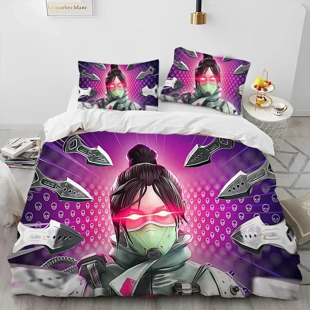 A-Apex Legends Game Gamer Cartoon Comforter Printed Duvet Cover Pillowcase Bedding Set Linen Sheet Quilt Cover Queen King Size