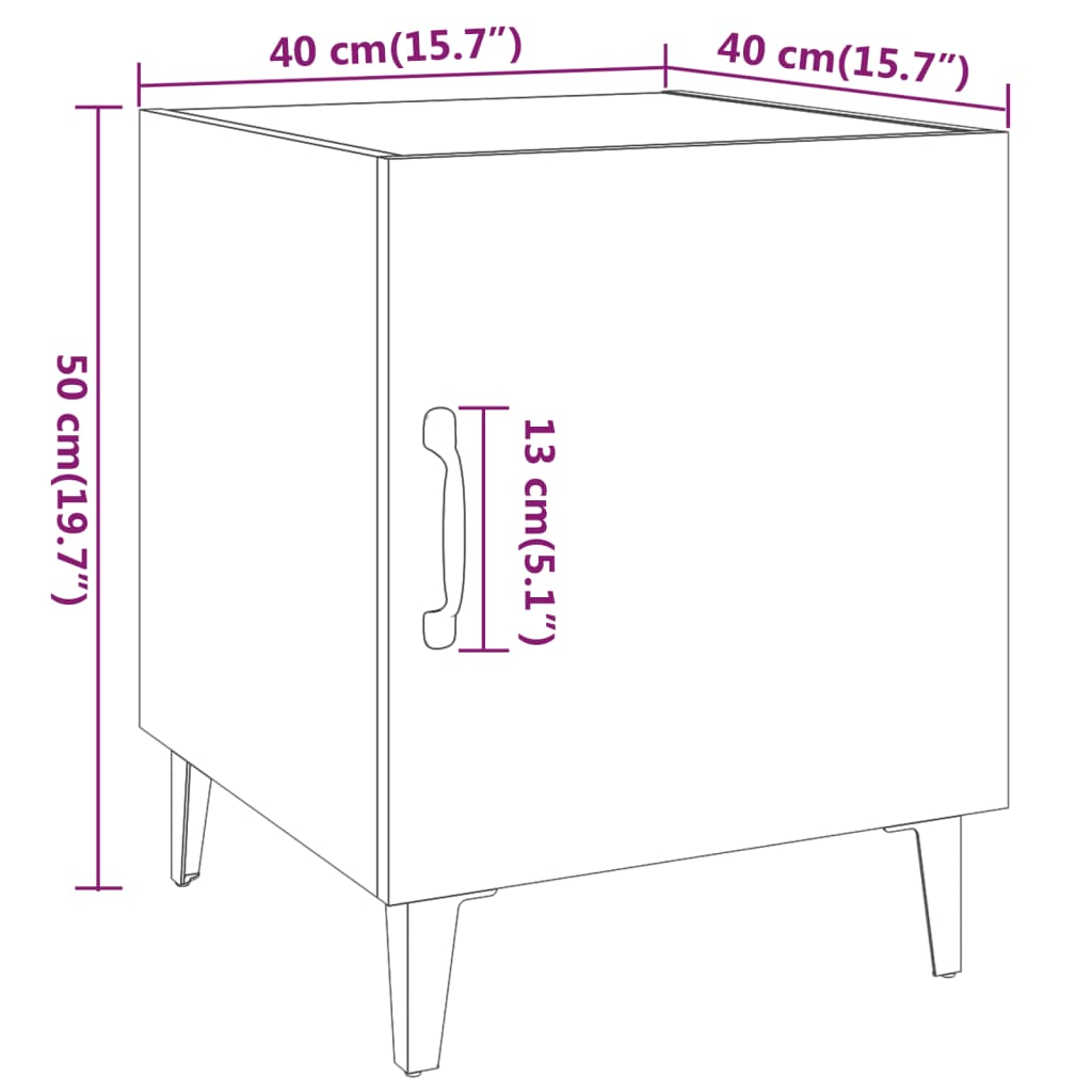 Nightstands 2 pcs Smoked Oak Wood Based Material