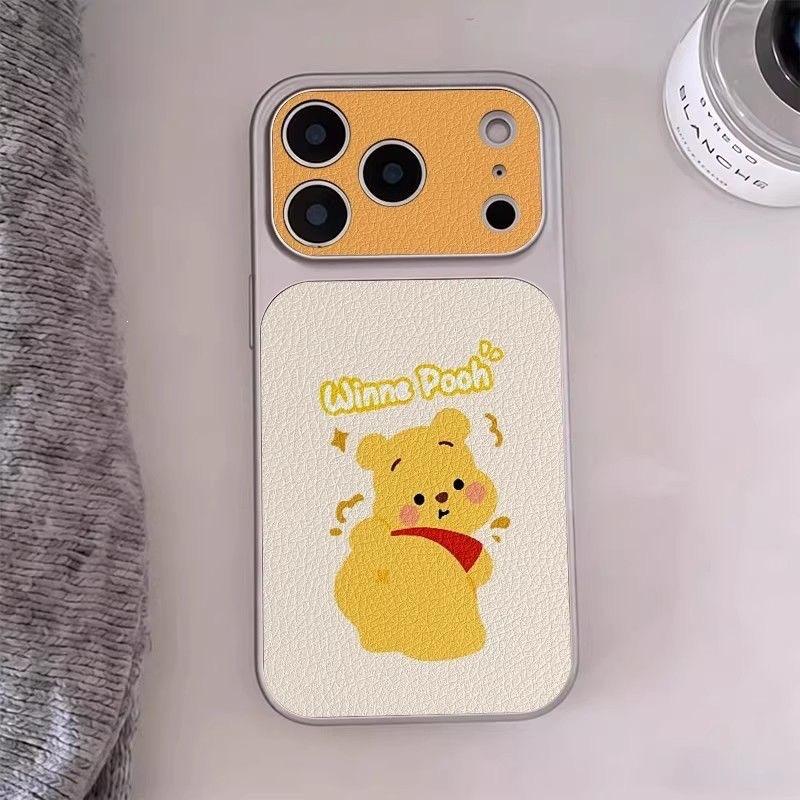 Winnie the Pooh Lambskin for iPhone11 Cartoon 11ProMax Mobile Phone Case 11 Apple 11Pro Electroplating 11