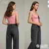 2026 Spring New Women's Top: Polka Dot Square Neck Bow Slim Fit Short Sleeve T-Shirt for Women