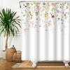 Floral Shower Curtain for Bathroom Vintage Flower Butterfly Waterproof Fabric Boho Bathtub Bathroom Curtain With Hooks 180x240