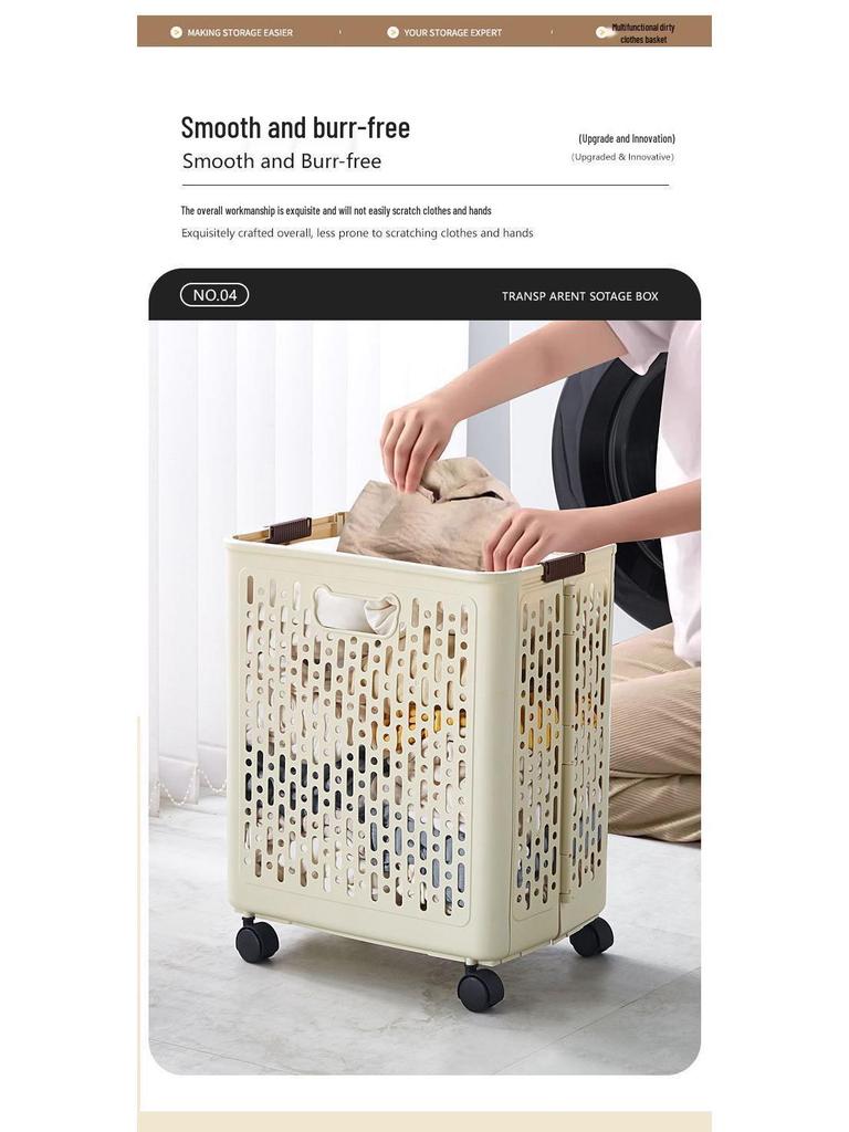 Foldable Laundry Hamper: Clothes Storage Basket for Bathroom or Toilet