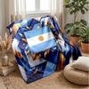 Argentina Football Printed Flannel Blanket Skin Friendly Warm Decorative Throw for Indoor Couch Bed Daily Use