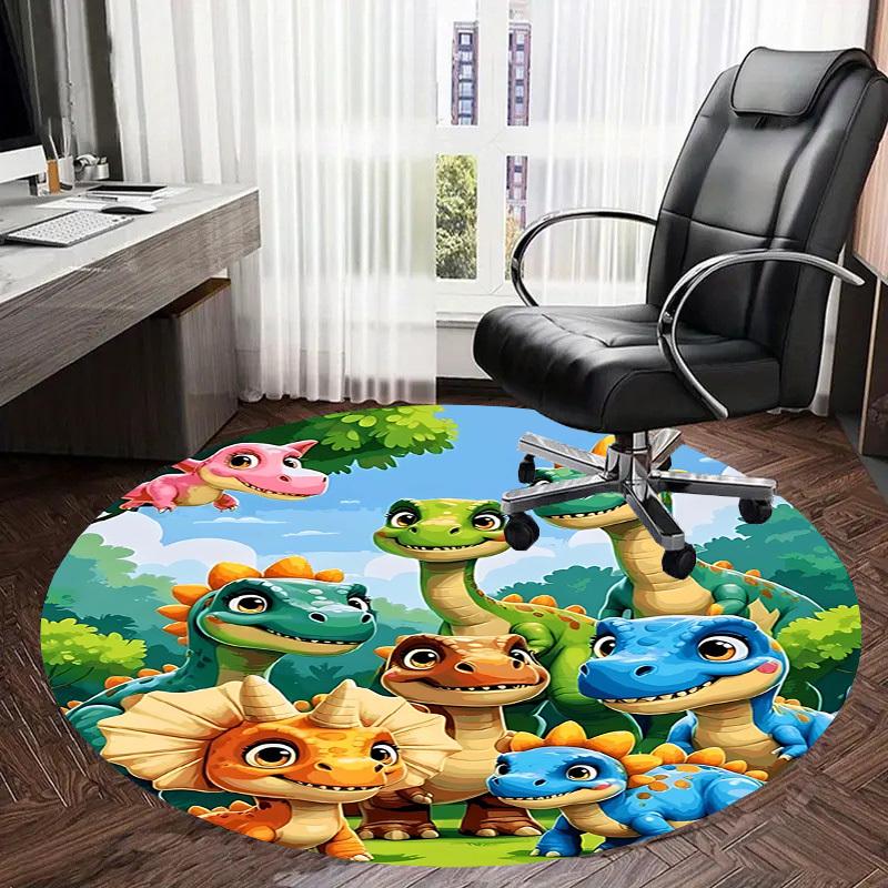1PC Dinosaur Non-Slip Floor Round carpet, Office, family, bedroom, Large Area Rug Indoor Rugs,  Durable PolyesterH0384