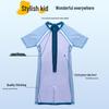 Tuolangshi Kids' One-Piece Short-Sleeve Quick-Dry Training Swimsuit