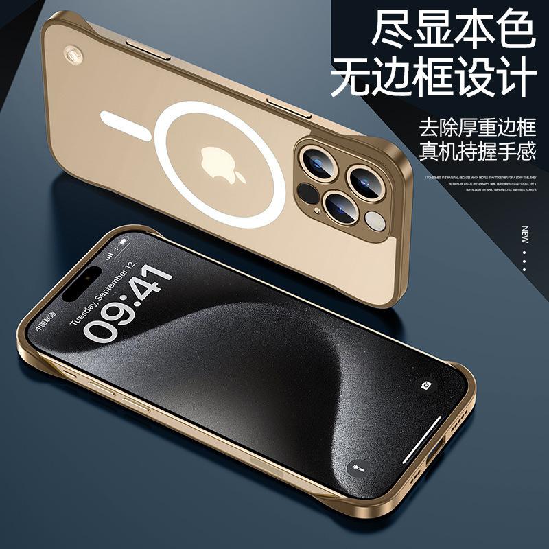 Applicable to iPhone16 mobile phone case ultra-thin borderless matte magnetic suction Apple 15 metal lens 1413 anti-drop cover