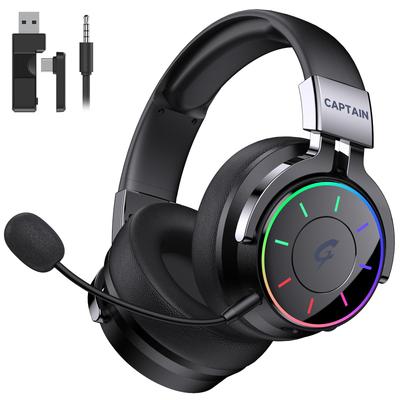 Headset Gamer Sem Fio para PS5, Compatível com Bluetooth 5.42.4GHz com Fio, Baixa Latência e Som Surround 7.1, Iluminação RGB, Microfone Destacável, 60