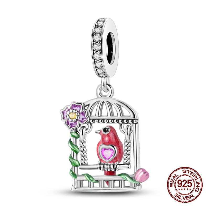 100% Copper Strawberry Lipstick Ladybird China Red Charms Beads Fitoriginal Bracelets For Women Diy Jewellery