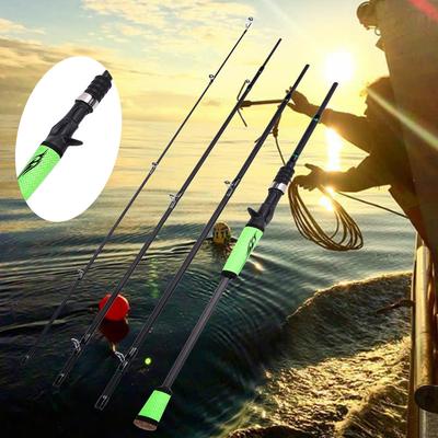 Casting Fishing Rod Portable 2.1m Carbon Fiber 4 Section Fishing Pole Bass Fishing Tool Fishing Tackle
