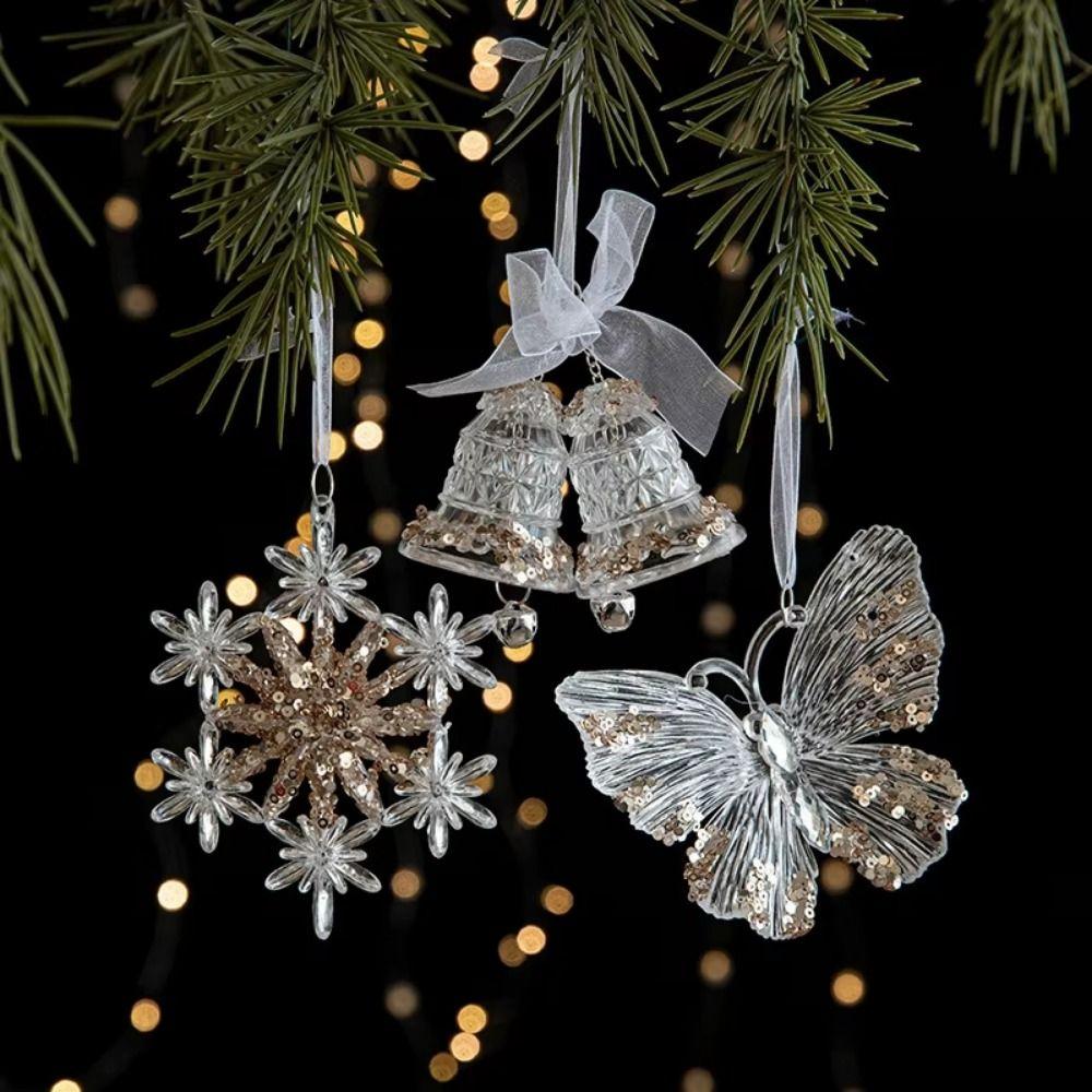 3Pcs DIY Christmas Ornament Set Acrylic Christmas Hanging Ornaments New Year Party
