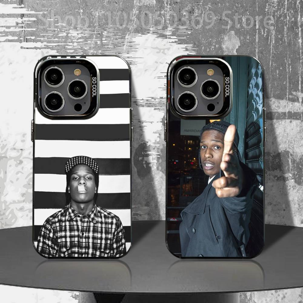 A-ASAPS R-Rocky Phone Case For iPhone 16,15,14,13,12,11,Pro,XS,Max,Plus,Mini,SE4,E Black Matte Shockproof Cover