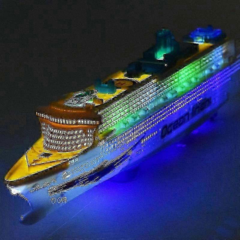 Elektrisches Spielzeugboot Simulationsmodell, Fernsteuerbares Kreuzfahrtschiff für Kinder, Wasserdichtes Schnellboot mit LED-Leuchten, Geschenk für Jungen und Mädchen