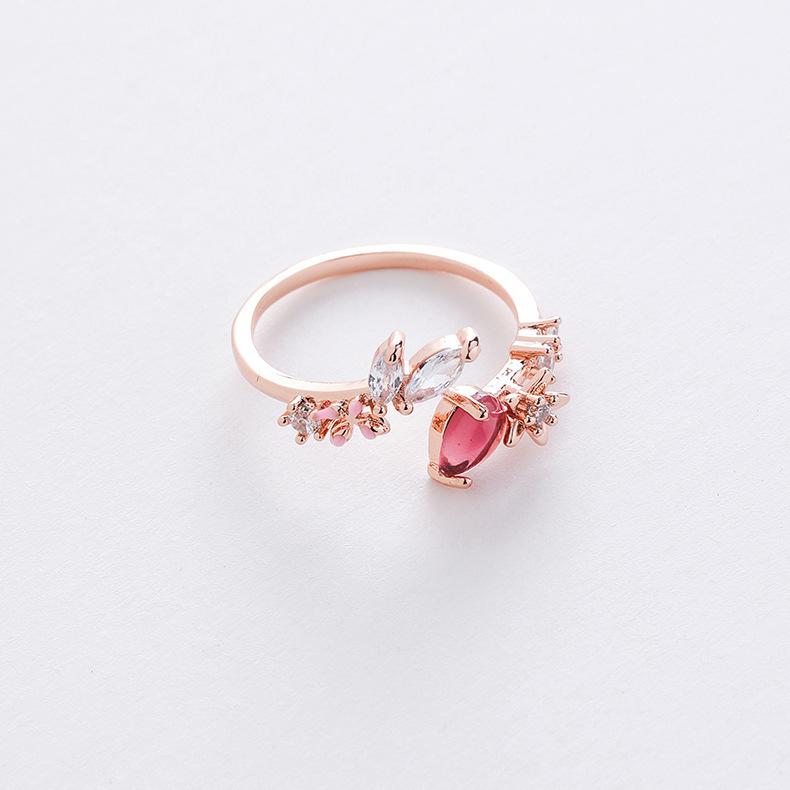 A variety of micro-set crystal zircon ring sweet and elegant ring popular jewelry