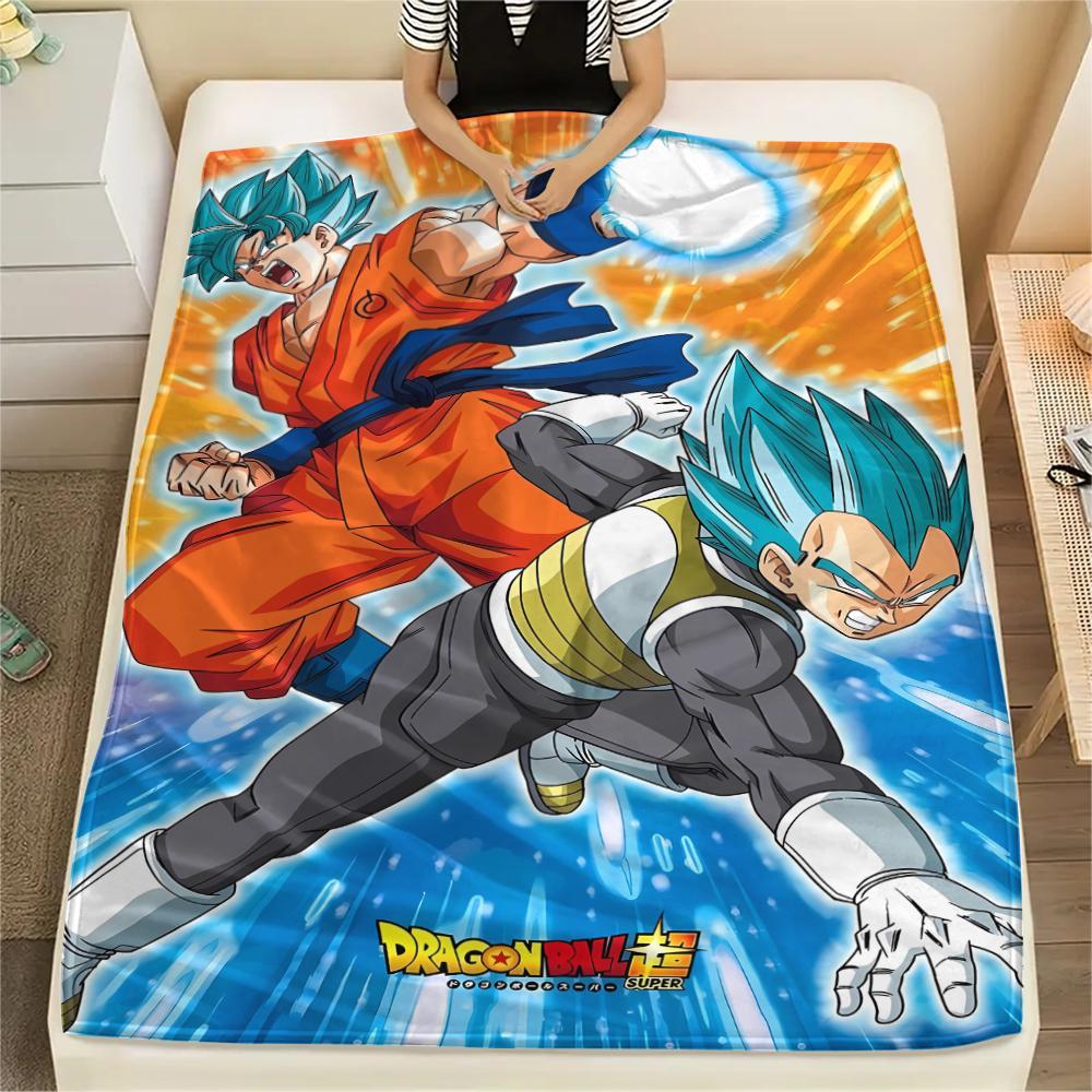 Coperta in Flanella con Stampa Personaggi Dragon Ball, Alta qualità Confortevole per Tutte le Stagioni, Arredamento per la Casa, Calore e Comfort, Perfetta per Regali di Natale