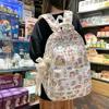 Cartoon Printed Backpack Women's New Junior High School High School Student College Student Schoolbag Cute Girl Backpack