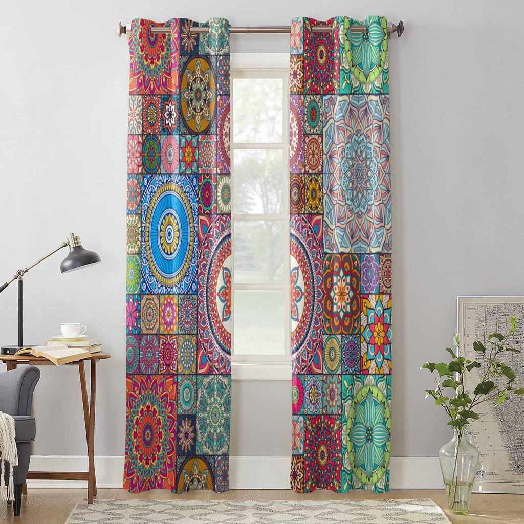 Ethnic Style Egyptian Pattern Window Curtains for Living Room Luxury Bedroom Curtain Kitchen Blinds Drapes Curtains