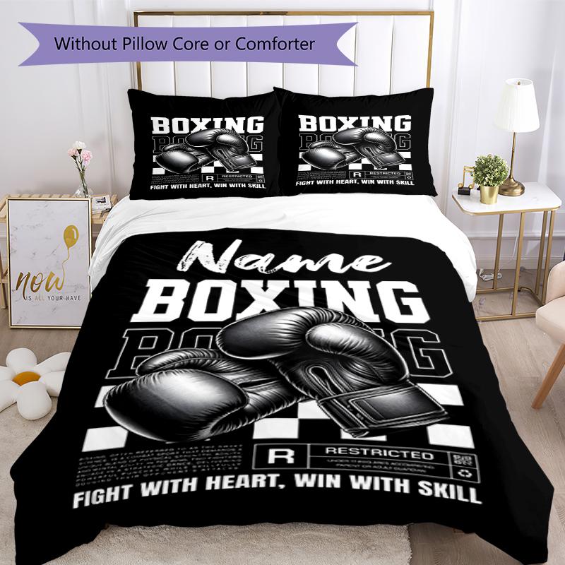 Set Biancheria da Letto Boxe con Nome Personalizzato 3 Pezzi Copripiumino Chiusura Include 1 Copripiumino e 2 Federe, Morbido e Confortevole per Tutte le Stagioni.