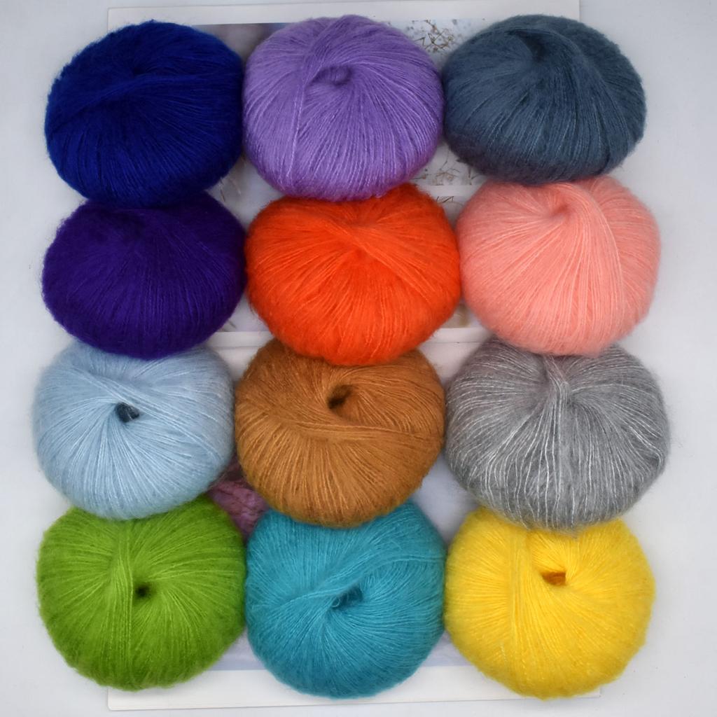6pcs 150g/5.28oz Mohair Yarn Blend - Ultra Soft Luxury Yarn for Knitting & Crochet DIY Recycled Cotton Yarn for Home Decor Craft Raffia Yarn Supplies