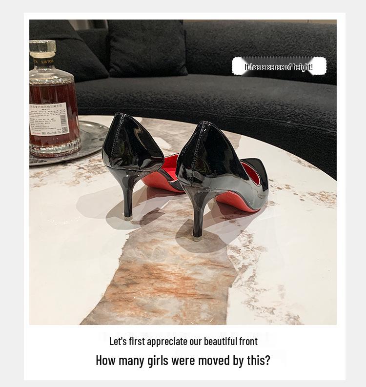 Large Size Red Bottom Stiletto High Heels, Pointed Toe, for Women and Transvestites (Size 34-44)