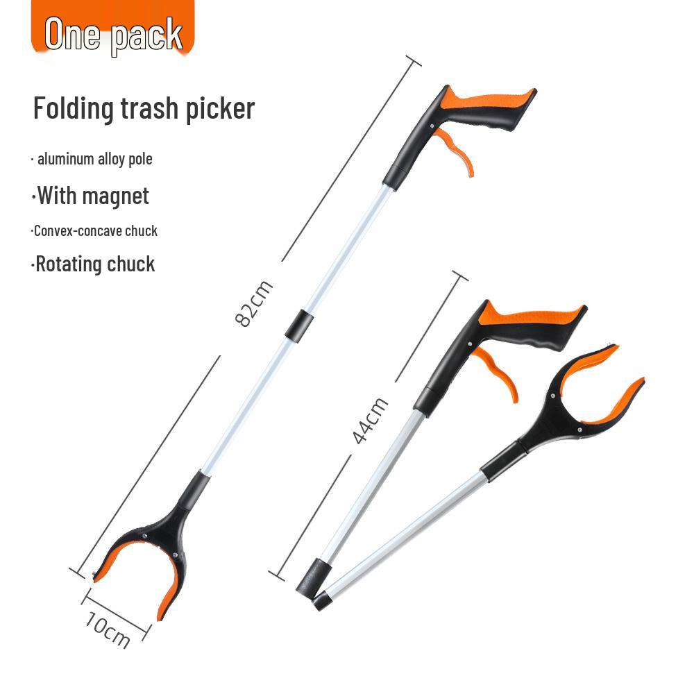 Collapsible Long-Handled Trash Picker Tongs - Household Sanitation Tool