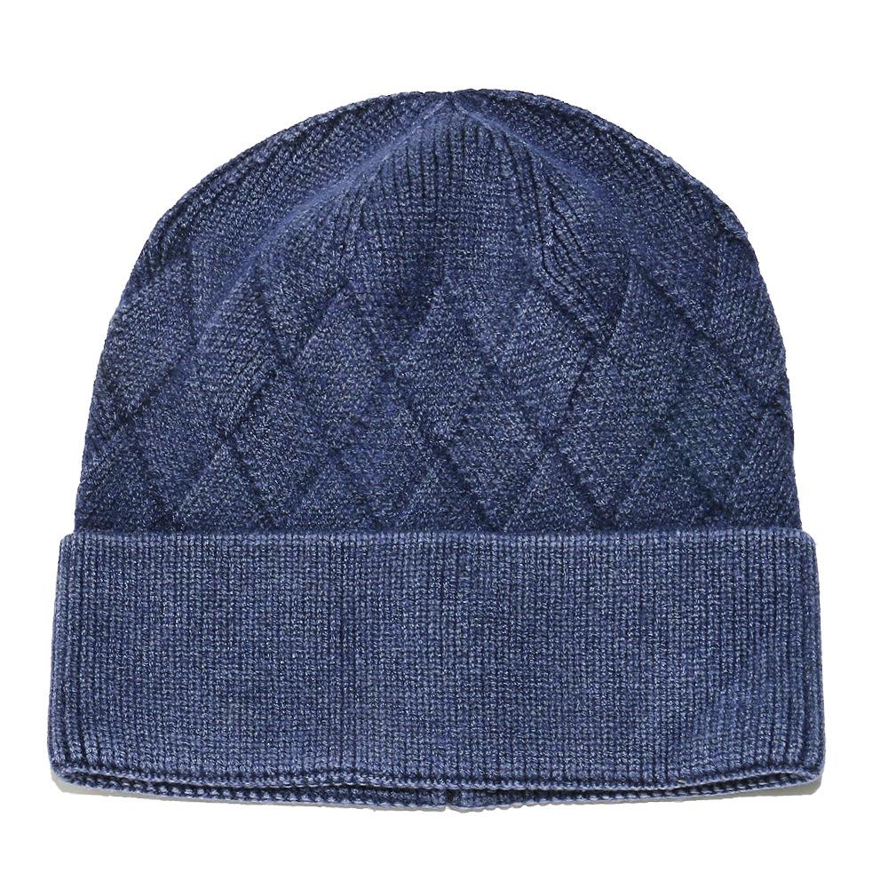 

Warm winter hat children American retro washed old tie-dye geometric rhombus plaid jacquard knitted hat men M（56-58cm）