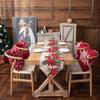 Jacquard Polyester-Cotton Christmas Table Runner with Floral Bells