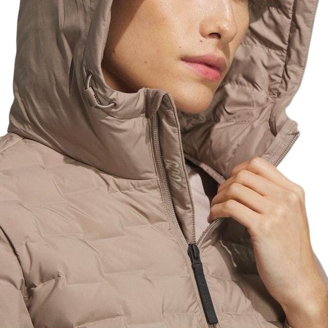 Adidas Logo Printed Hooded Zip-Up Long Sleeve Jacket Women Jacket Khaki IT8694