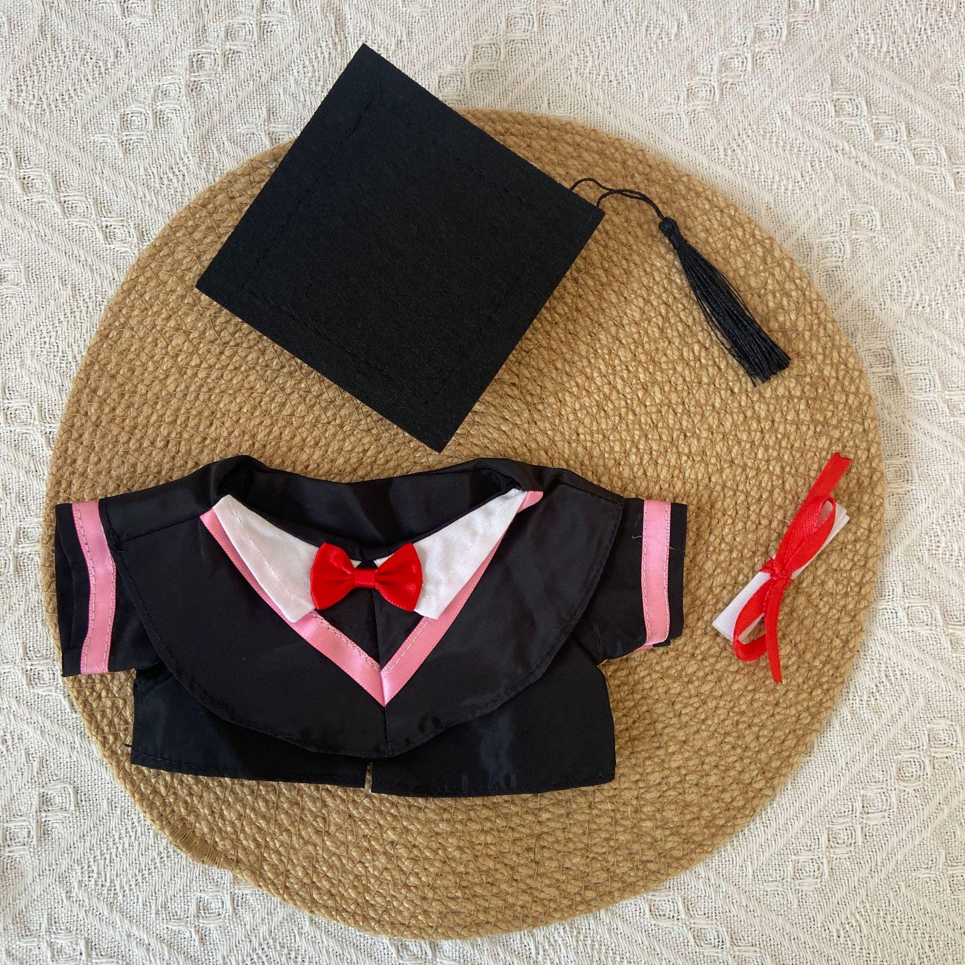Graduation Plush Doll Set: Bachelor Gown, Doctoral Cap, Certificate, and Hat - Perfect Graduation Gift 25cm