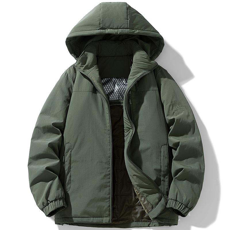 

Мужская зимняя хлопковая куртка, Повседневное утепленное пальто с капюшоном, Пуховик с графеновой изоляцией XXXXXL зелёный