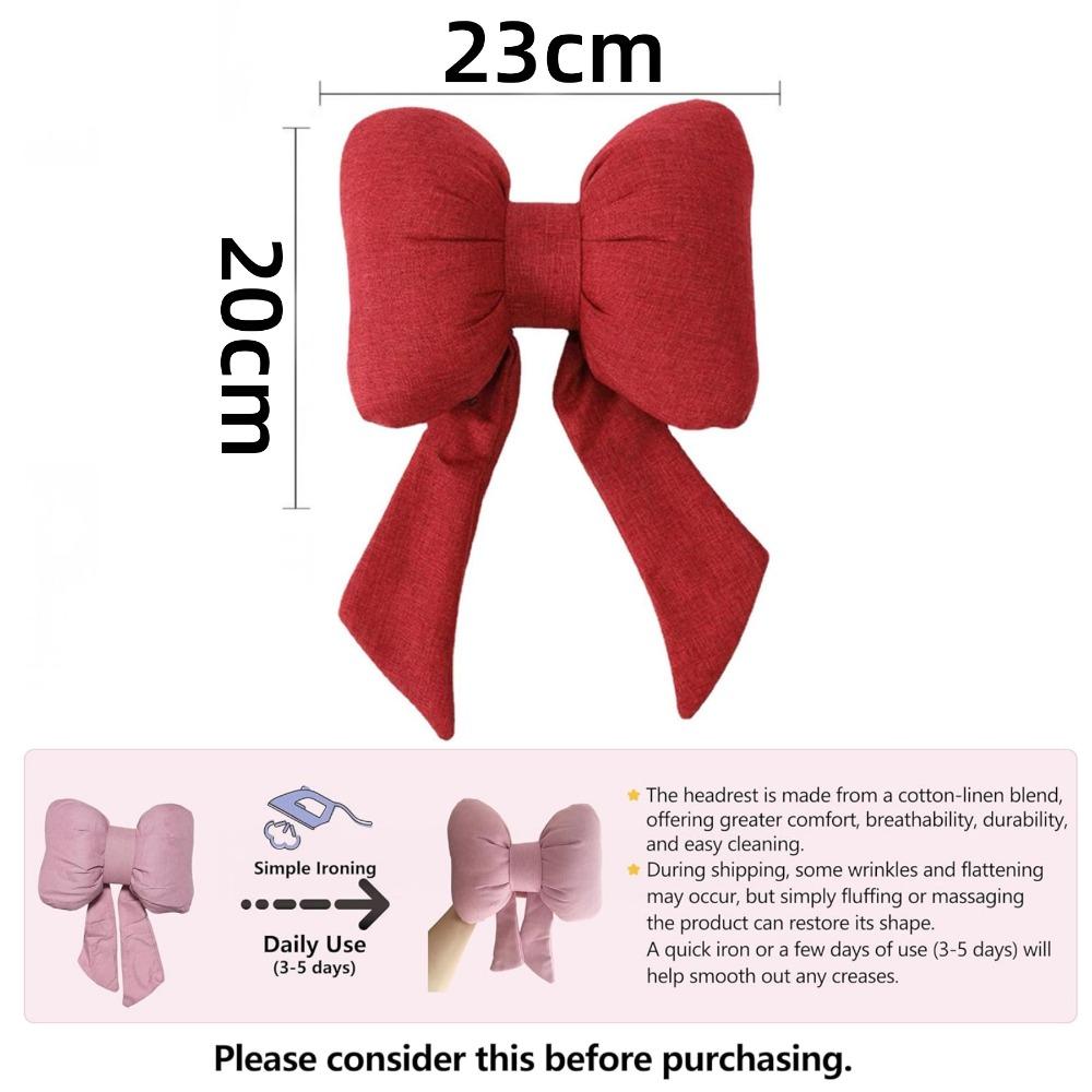 Car Neck Pillow Cute Interior Pink Bowknot Head Pillow Universal  Anti-fatigue Car Headrest Neck Cushion Pillows Car Accessories