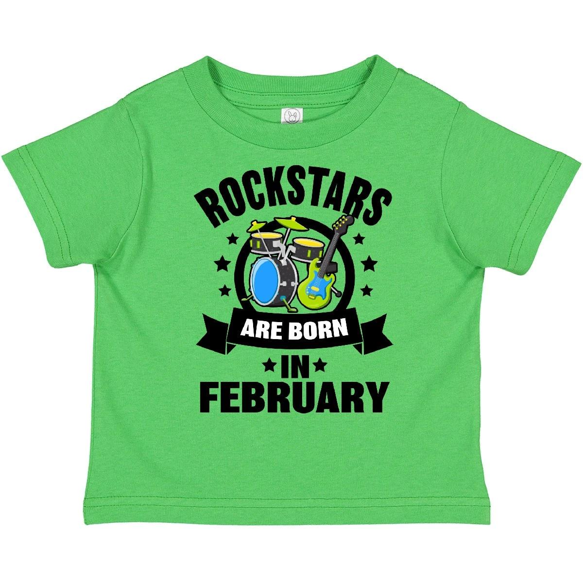 

Inktastic Rockstars Are Born In February Birthday Toddler T-Shirt Birthdays Star 160
