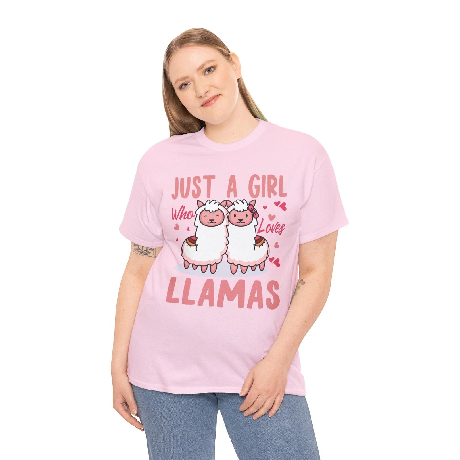 

JUST A GIRL WHO LOVES LLAMAS T-Shirt | Cute Funny Animal | Kawaii Llama Shirt S