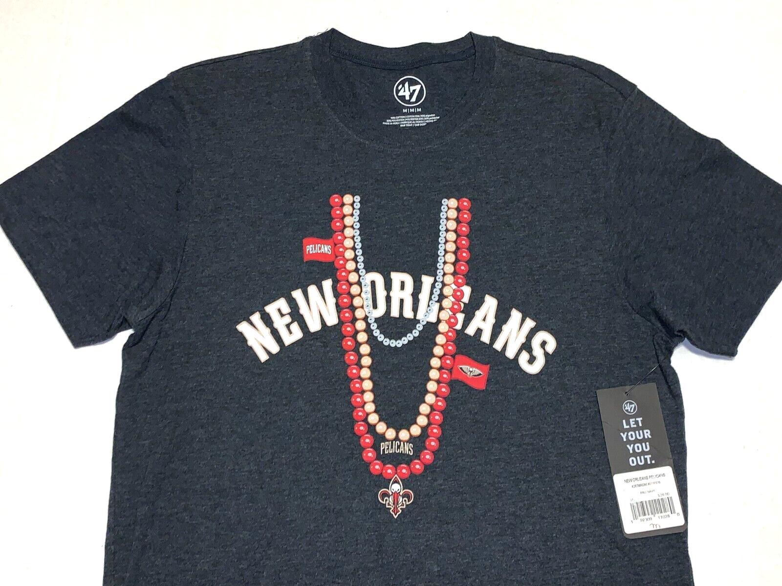 New Orleans Pelicans Команда НБА по баскетболу Футболка с бусами Марди Гра Новинка! СРЕДНЯЯ унисекс футболка L